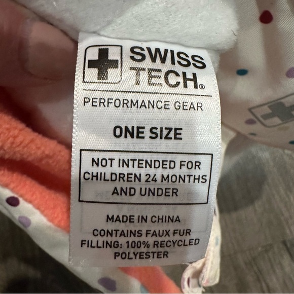 New SWISS TECH GIRLS Bright Multicolor Lined Polka Dot Trapper Hat Faux Fur - Picture 6 of 7